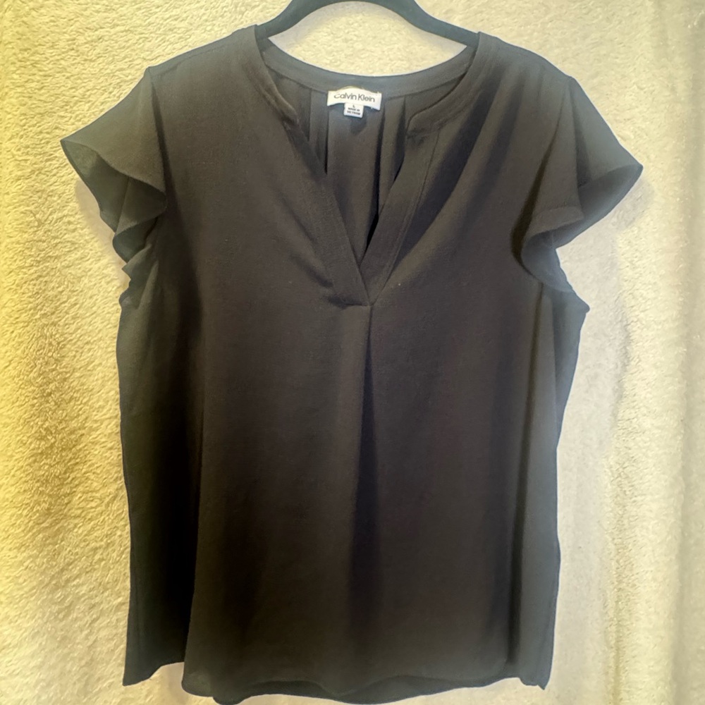 Calvin Klein Black V-Neck Top